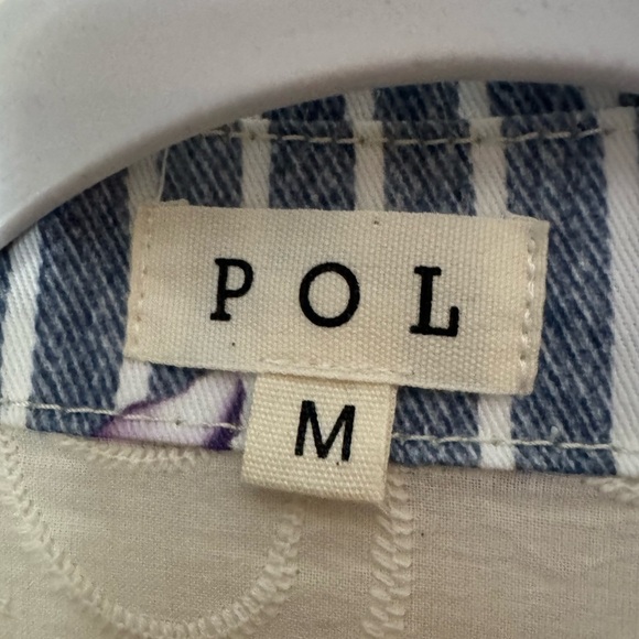 POL Blue and White Striped Floral Jacket NWOT - Picture 3 of 4